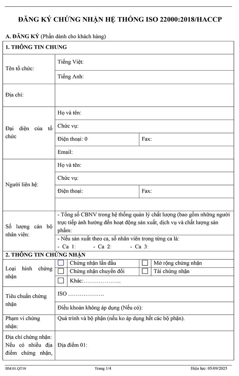 BM.01.QT.10 Đăng ký chứng nhận Hệ thống 1