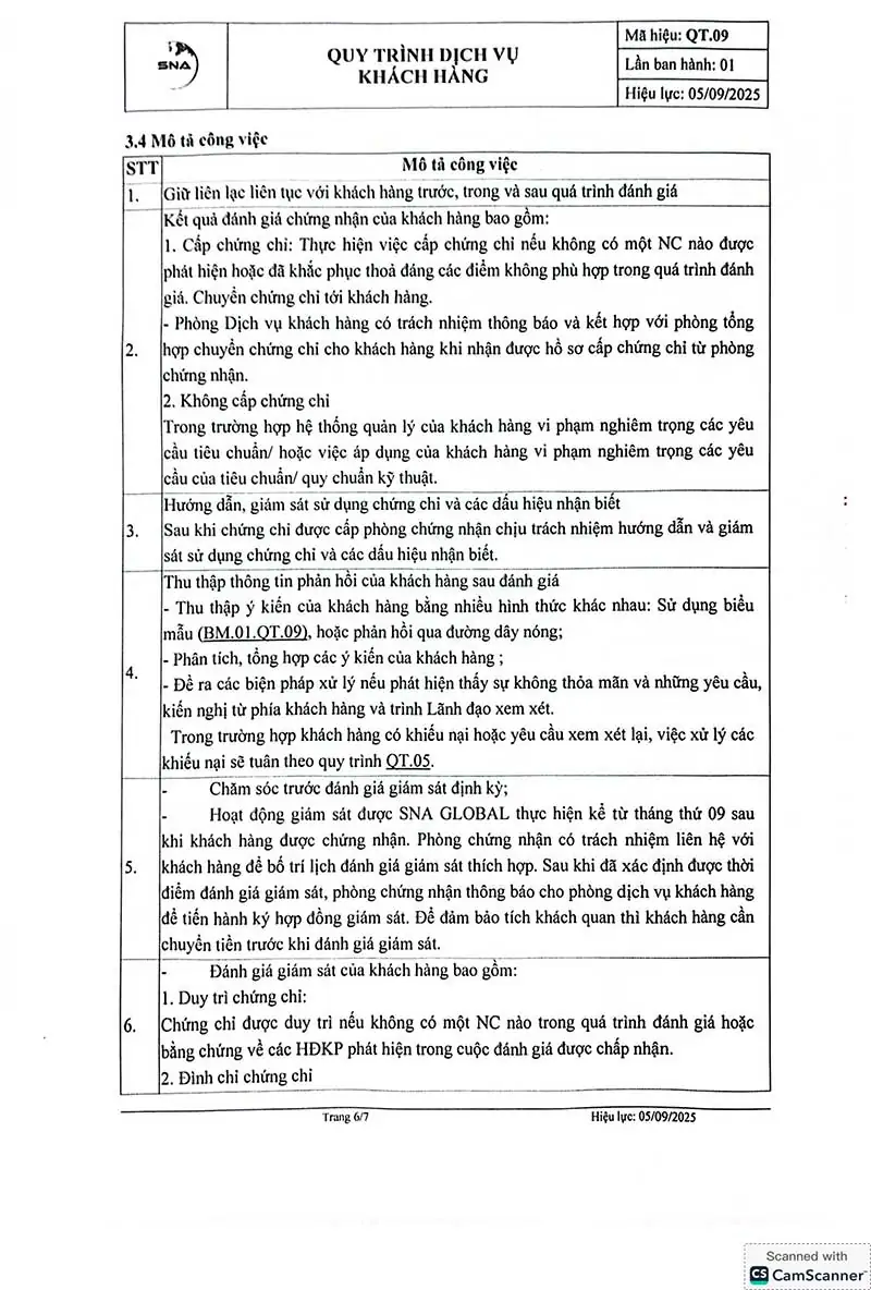 Quy Trình Dịch Vụ Khách Hàng 6